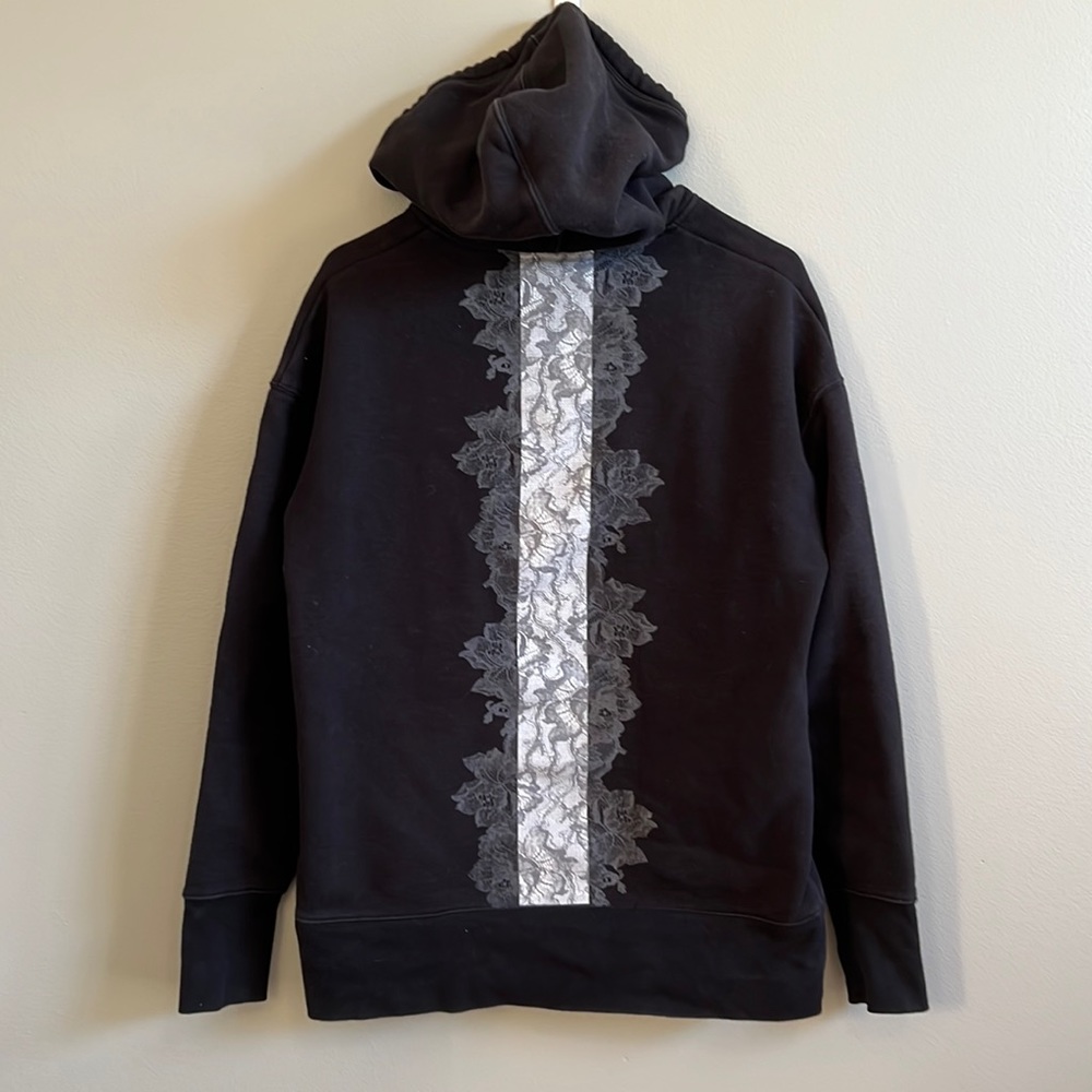 Athleta Lace Print Hooded Sweatshirt, Sz XS